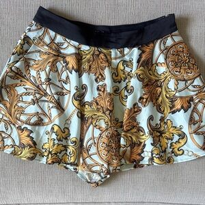 Marciano Black and Gold Patterned Women Shorts